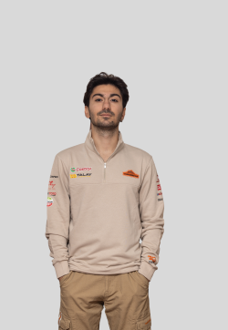 TA 2025 HALF ZIP HOODIE - BEIGE